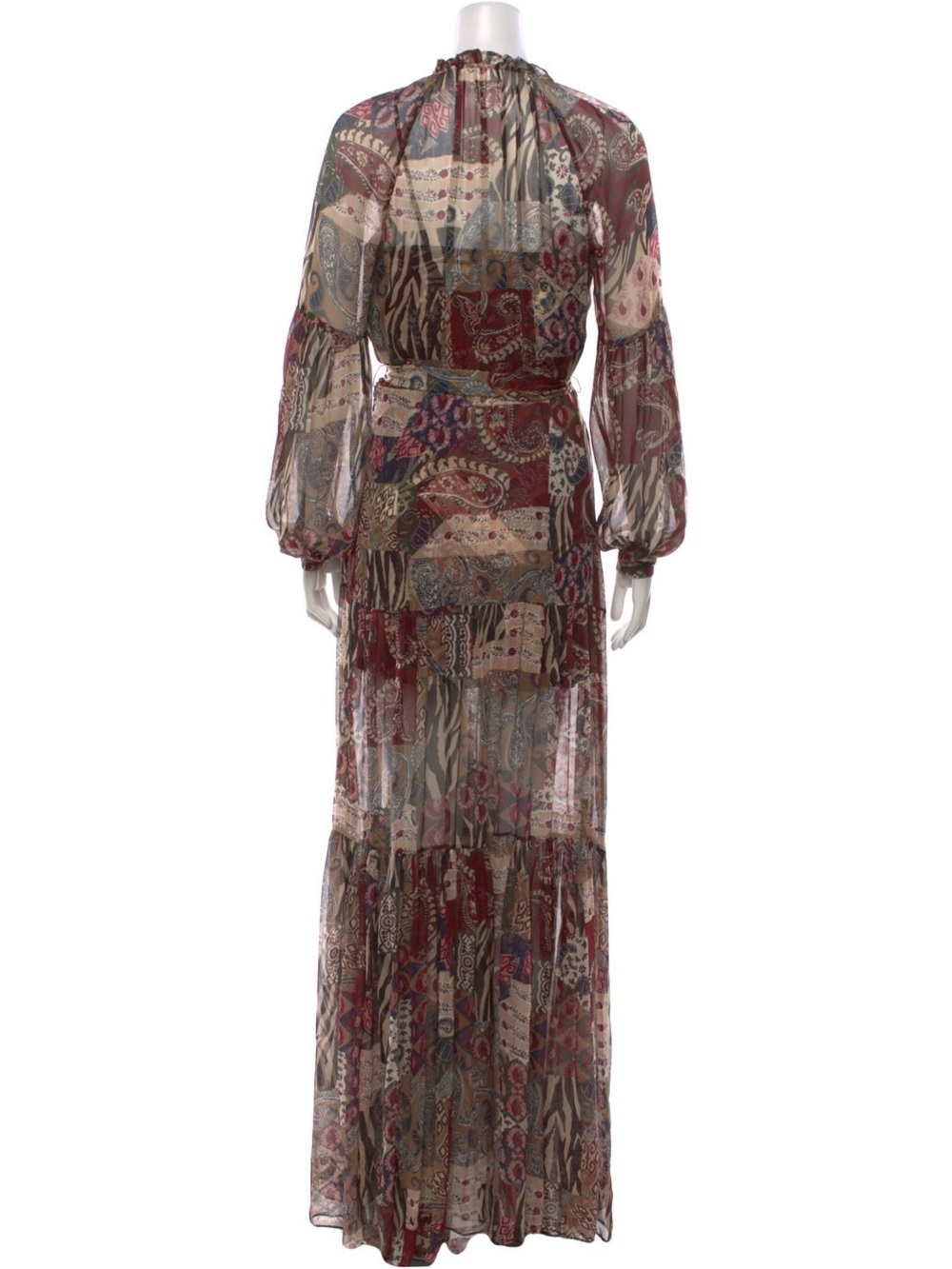 Veronica Beard Brown Multi Patchwork Maxi Dress - Picture 5 of 15
